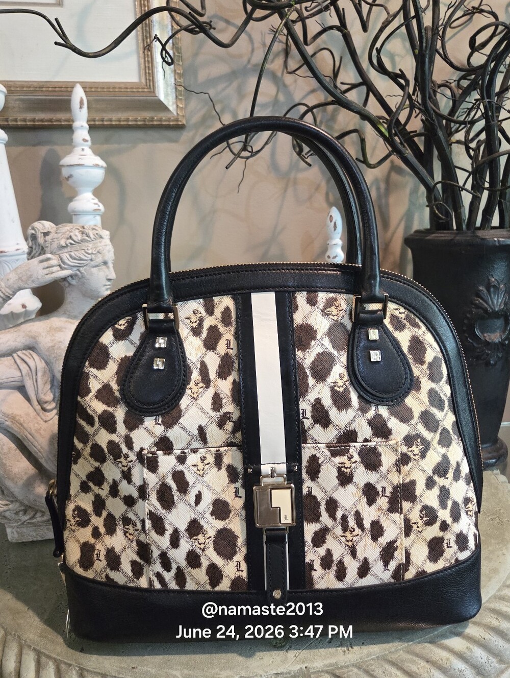 L.A.M.B. NWOT Gwen Stefani Leopard Kingston Bag Leather Designer Celebrity #802
